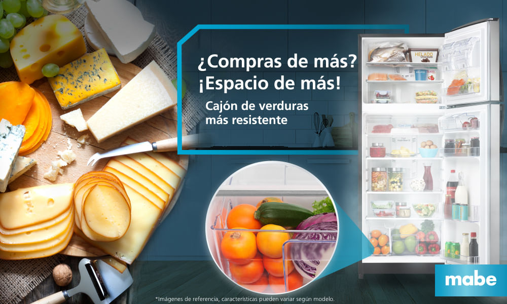 Facilita la conservación y visualización del estado de los alimentos, cuenta con separador de frutas y verduras.